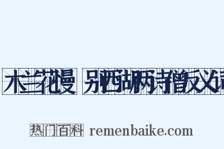 木兰花慢·别西湖两诗僧反义词是什么意思的图片